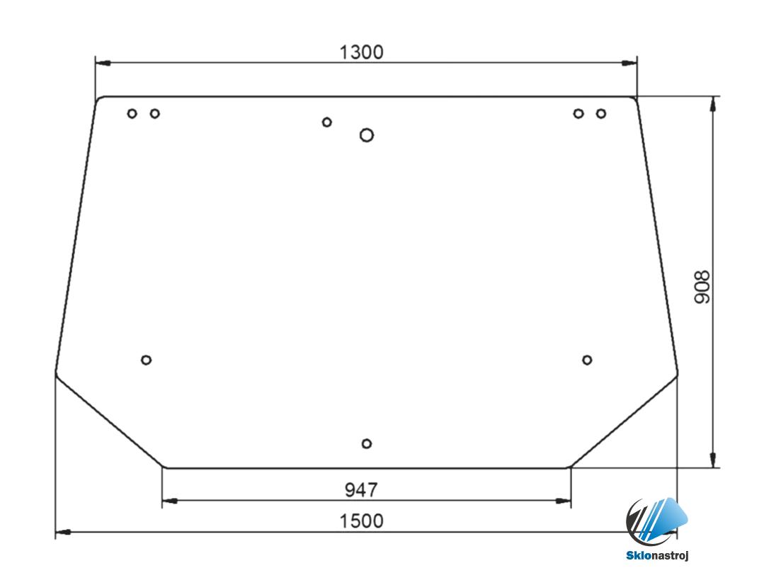 New Holland TL70 TL80 TL90 TL100 TL110 zadné tónované  sklo 