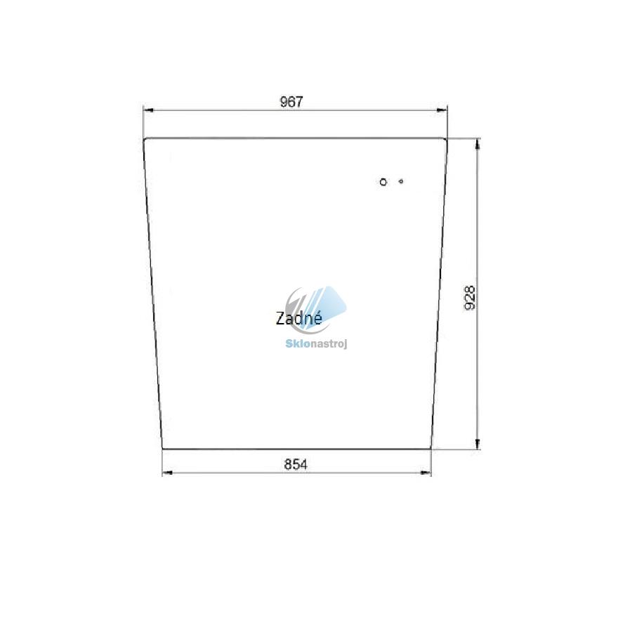 Terex TX760 TX820 TX860 TX865 zadné sklo 2 diery