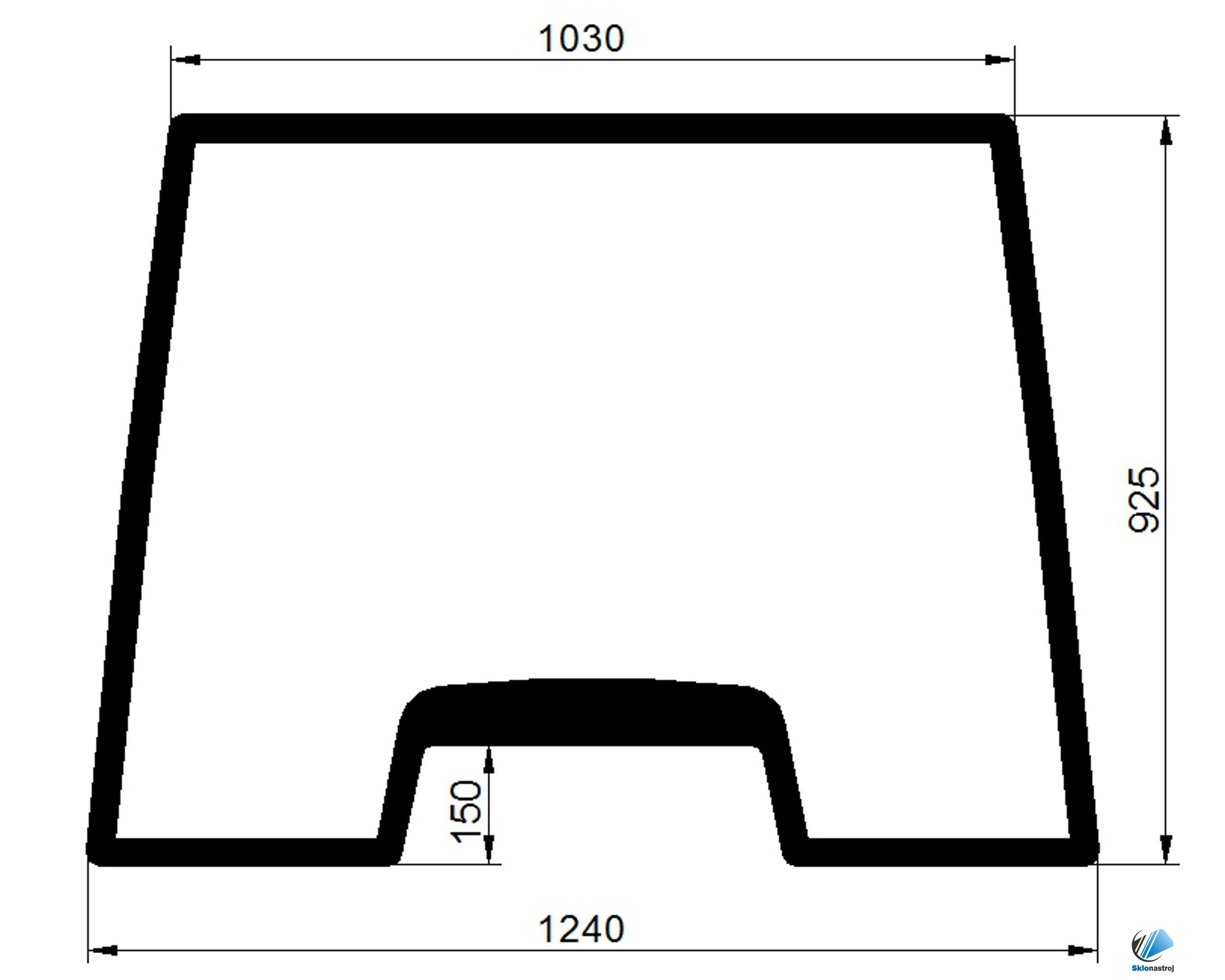 Case CS 78-150 CVX 120-1190 predné sklo 