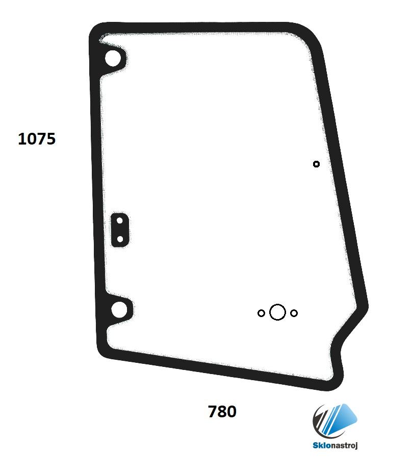CAT 427F2 428F2 432F2 444F2 dverové pravé horné sklo 