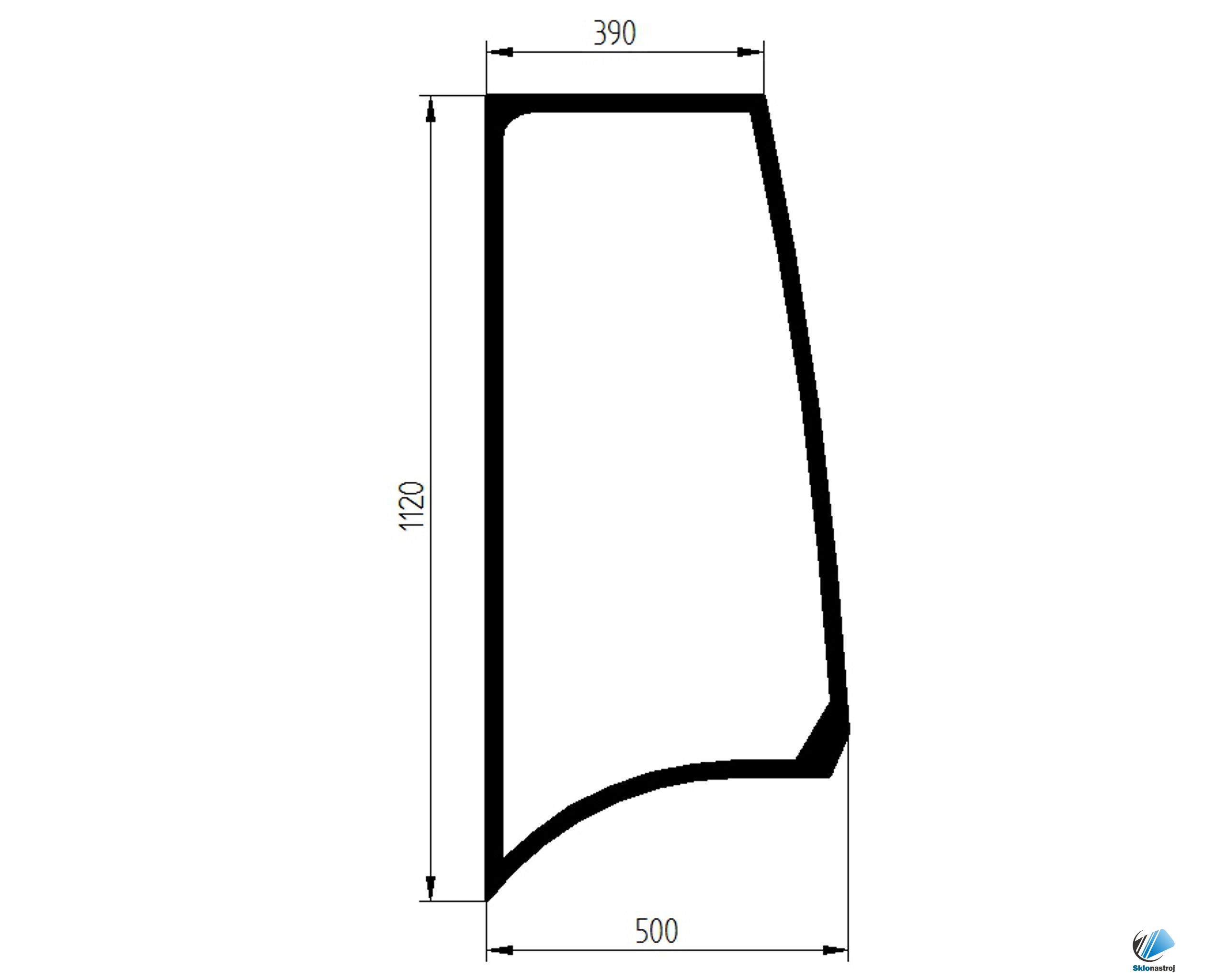 Yanmar SV15 SV17 SV20  bočné ľavé sklo 