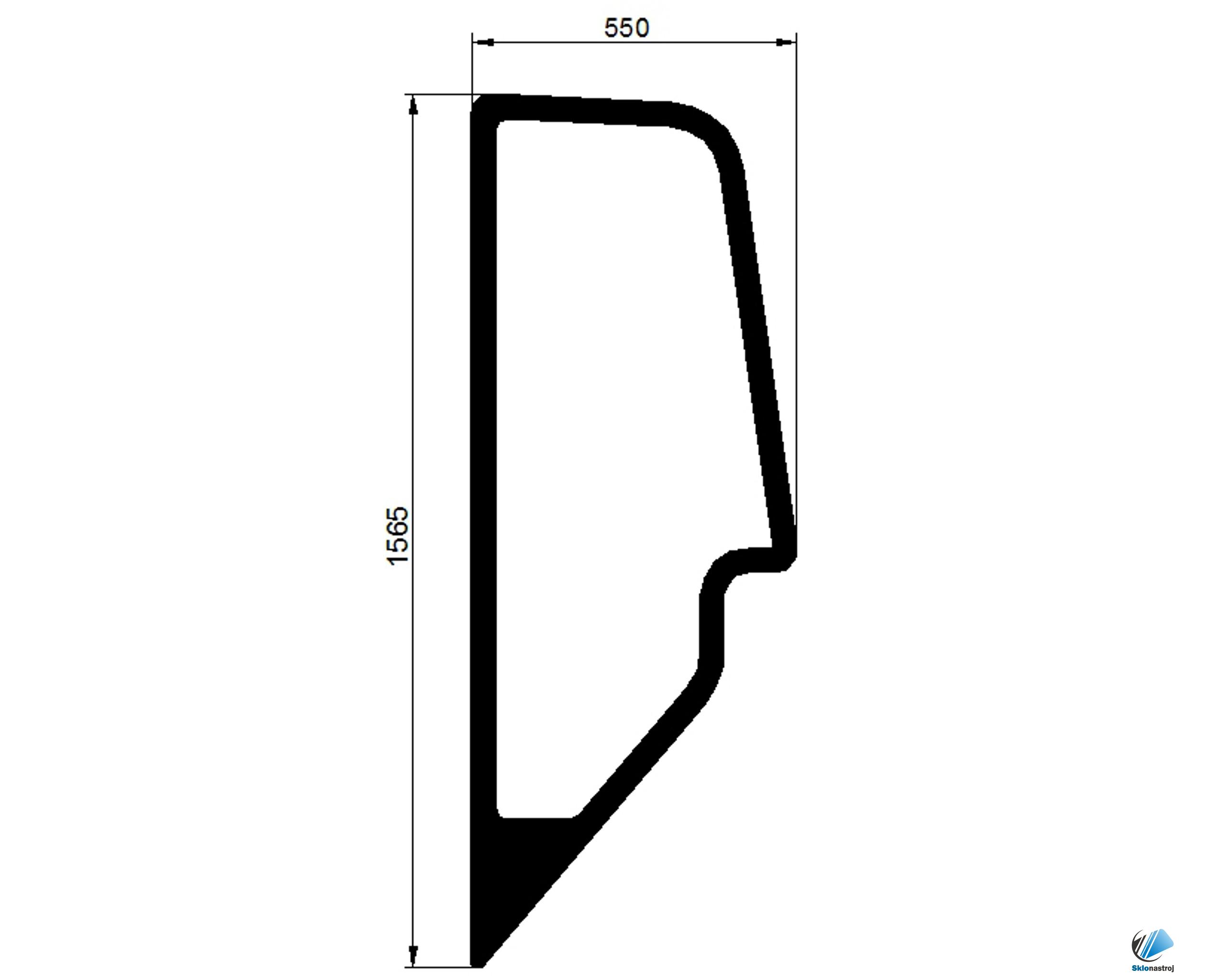John Deere 3200 3215 3220 3400 3415 3420 bočné ľavé sklo 