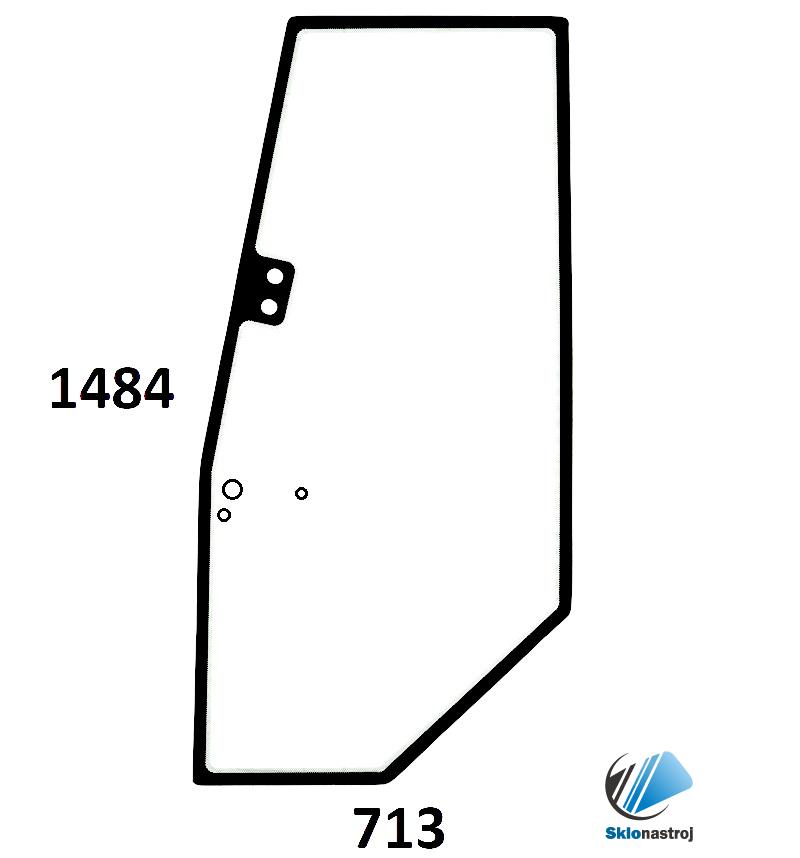 Komatsu WB95R-1 WB97R-1 FAI898 dverové ľavé sklo